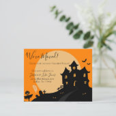 Faire-part Halloween de la maison hantée de déménagement Fair (Debout devant)