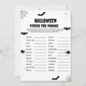 Faire-part Halloween effrayant finir la phrase partie de jeu  (Devant)
