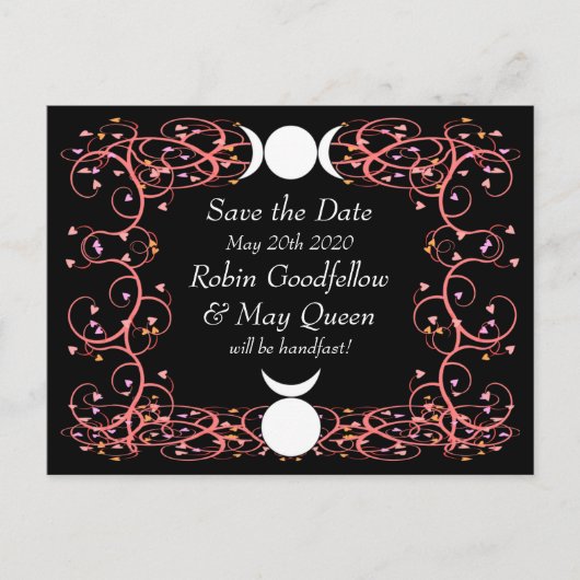 Faire-part Handfasting Save the Date Carte postale Déesse & D (Devant)