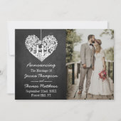Faire-part Hanging Heart Tree Chalkboard Mariage Collection (Devant)