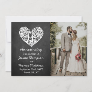 Faire-part Hanging Heart Tree Chalkboard Mariage Collection