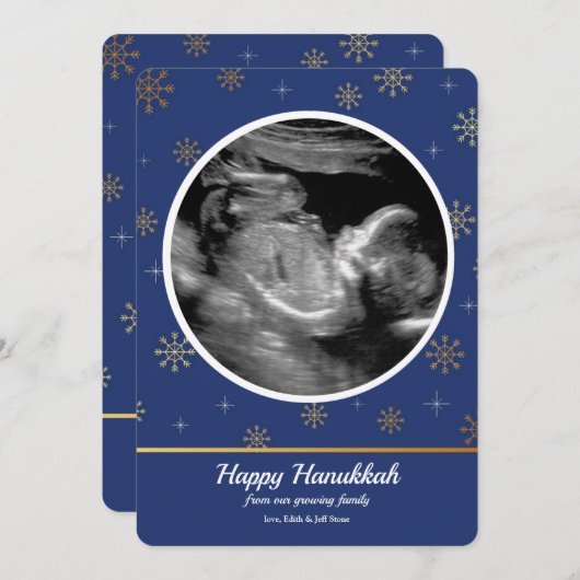 Faire-part Hanoukka Pregnancy Ultrasound (Devant / Derrière)