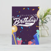 Faire-part Happy birthday to you (Debout devant)