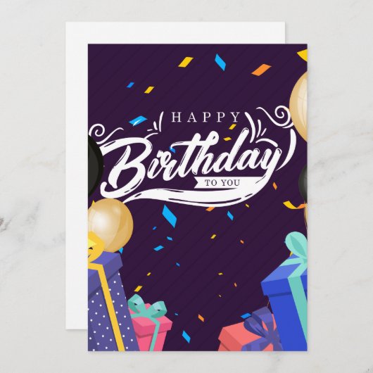 Faire-part Happy birthday to you (Devant / Derrière)