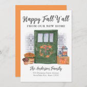 Faire-part Happy Fall New Home Porte Citrouille Holiday Movin (Devant / Derrière)