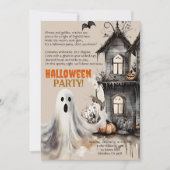 Faire-part Happy Halloween Éffrayant Ghost Party Poem Invitat (Devant)