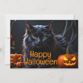 Faire-part Happy Holloween - Chat noir (Devant)