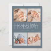Faire-part Happy Little Holiday Slate Blue Multi Photo Birth (Devant)