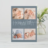 Faire-part Happy Little Holiday Slate Blue Multi Photo Birth (Debout devant)