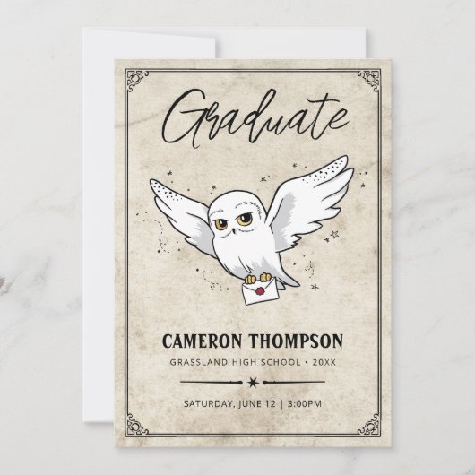 Faire-part Harry Potter | Hedwig Graduation Party (Devant)