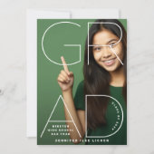 Faire-part HAUT DE L'ÉCOLE | Texte photo moderne blanc (Devant)