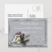 Faire-part Heather and Lace Enregistrer la carte postale Date (Devant / Derrière)