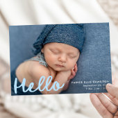 Faire-part Hébergement photo bleu photo moderne à la main