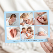 Faire-part Hébergement photo bleu photo moderne à la main