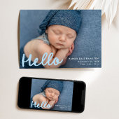 Faire-part Hébergement photo bleu photo moderne à la main