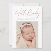 Faire-part Hello Baby 2 Photo Naissance (Devant)