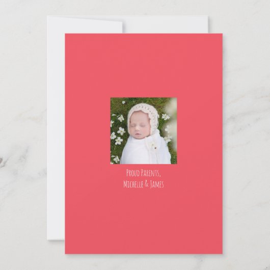 Faire-part Hello Baby mignonne couleur 4 Photo Collage simple (Dos)