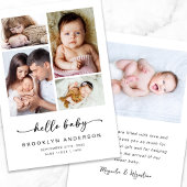 Faire-part Hello Baby Modern Four Photo Birth