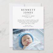 Faire-part Hello Baby Simple Script Photo Naissance (Dos)