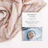 Faire-part Hello Baby Simple Script Photo Naissance