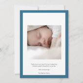 Faire-part Hello Little One - 2 Photo Baby Boy Blue Birth (Dos)