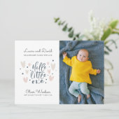 Faire-part Hello Little One Blue Baby Boy Photo Birth Announc (Debout devant)