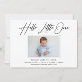Faire-part Hello Little One Elegant Script Photo Naissance (Devant)