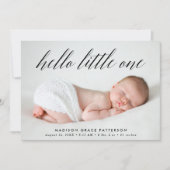 Faire-part Hello Little One Mint Photo Naissance (Devant)