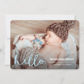 Faire-part HELLO Modern Birth Annonces BLUE (Devant)