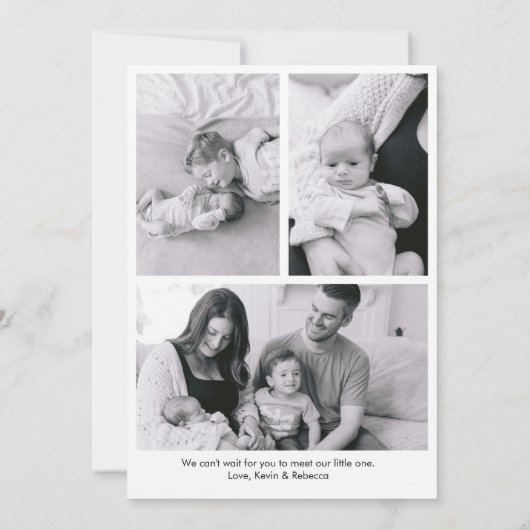 Faire-part Hello World Modern Script Nouveau-né bébé naissanc (Dos)