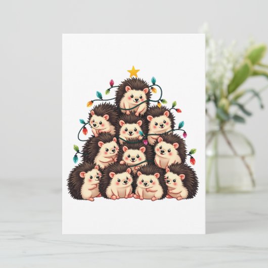 Faire-part Hérisson Arbre de Noël Joyeux Noël Noël Noël Noël  (Debout devant)