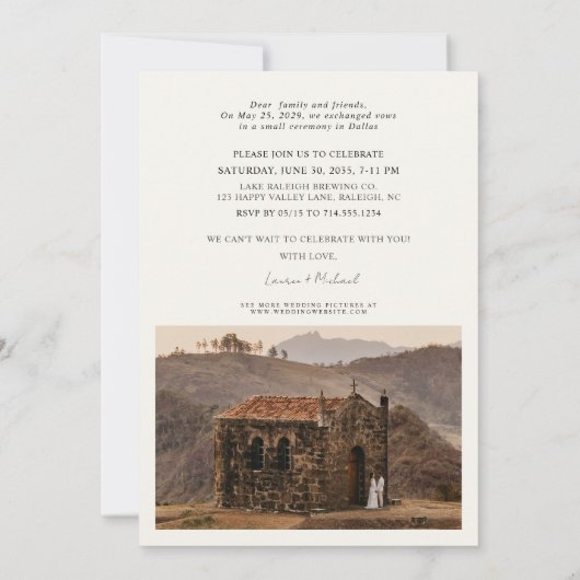 Faire-part Heureusement Jamais Après 2 Photo Cream Mariage Ré (Dos)