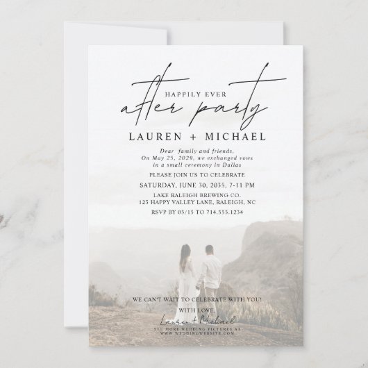 Faire-part Heureusement Jamais Après La Fête 2 Photo Mariage (Devant)