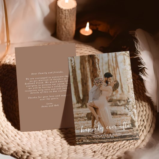 Faire-part Heureux Jamais après le Mariage photo superpositio