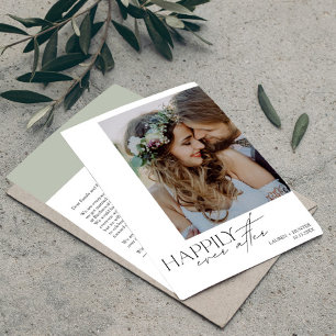 Faire-part Heureux toujours après le Mariage photo moderne