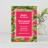 Faire-part Hibiscus hawaïen rose tropical Aloha Nous avons év (Debout devant)