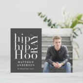 Faire-part Hip hip hourra photo graduation fête multi photo (Debout devant)