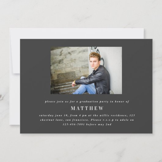 Faire-part Hip hip hourra photo graduation fête multi photo (Dos)