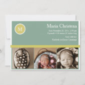 Faire-part Hip Sage Green Photo Nouveau-né (Devant)