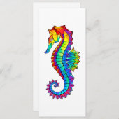 Faire-part Hippocampe polygonal arc-en-ciel (Devant / Derrière)