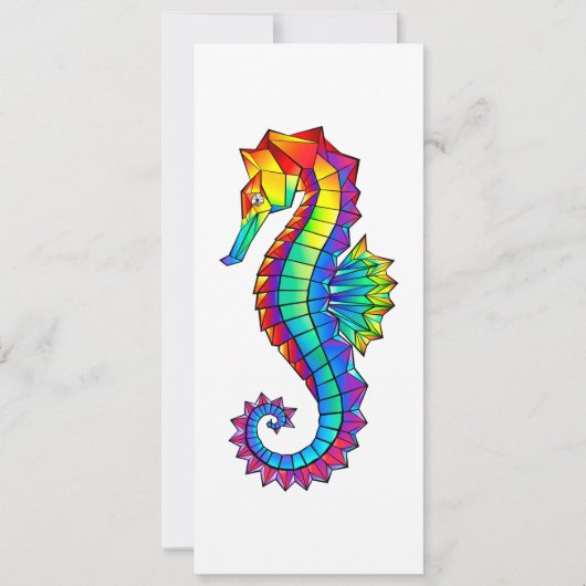 Faire-part Hippocampe polygonal arc-en-ciel (Devant)