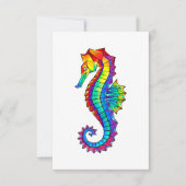 Faire-part Hippocampe polygonal arc-en-ciel (Devant)