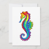 Faire-part Hippocampe polygonal arc-en-ciel (Devant)