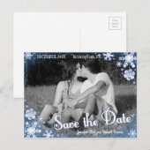 Faire-part Hiver Enregistrer la date Carte postale Flocon de  (Devant / Derrière)