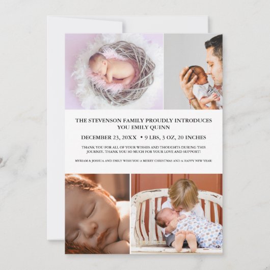 Faire-part Hiver Joyeux Noël (Dos)