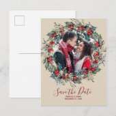 Faire-part hiver noël saint enregistrer la date carte postale (Devant / Derrière)