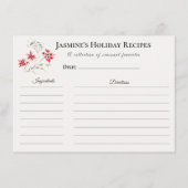 Faire-part Holiday Recipe Card – Personalized Winter Floral D (Devant)