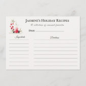 Faire-part Holiday Recipe Card – Personalized Winter Floral D (Devant)