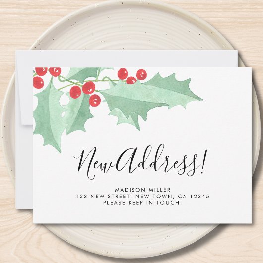 Faire-part Holly New Address Moving