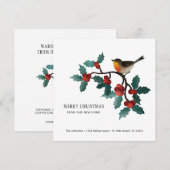 Faire-part Holly Sprigs et Berries Christmas Moving Home (Devant / Derrière)